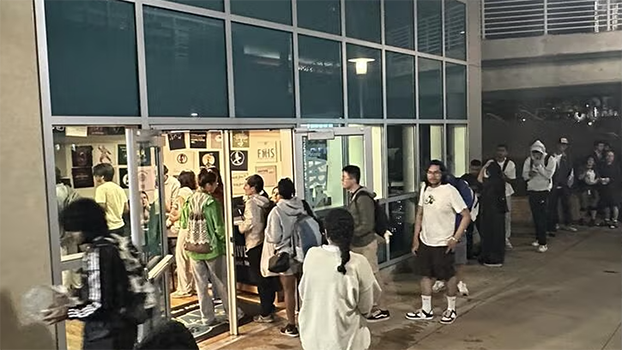 Students at UCR dining hall